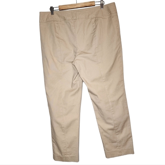 Talbots tan straight leg high rise pants. 28" inseam. - Picture 4 of 16